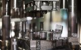 Hydraulic press stamping machine for forming metal sheet, Industrial metalwork manufacturing. High quality photo.